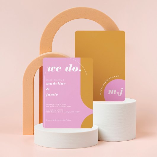 We doen modern gebold roze en gele retro Abstract Kaart