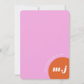 We doen modern gebold roze en Oranje Retro Abstrac Kaart (Achterkant)