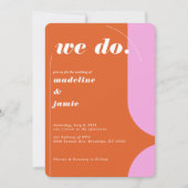 We doen modern gebold roze en Oranje Retro Abstrac Kaart (Voorkant)