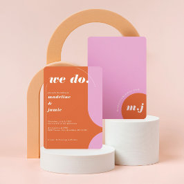 We doen modern gebold roze en Oranje Retro Abstrac Kaart