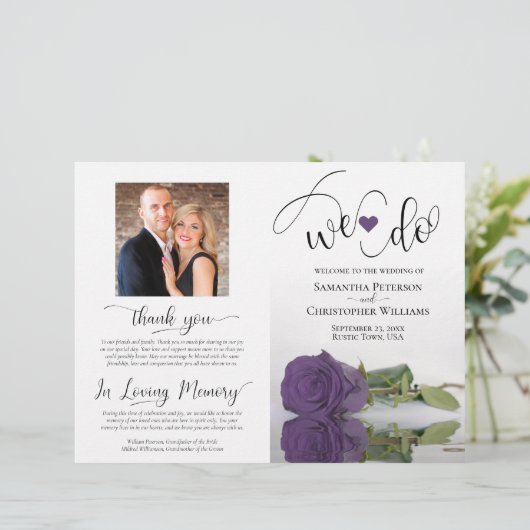 We doen moderne Amethist Paarse Roos bruiloft prog (Staand voorkant)