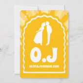 We doen moderne gewaagde zon golvende boog bruilof kaart (Achterkant)