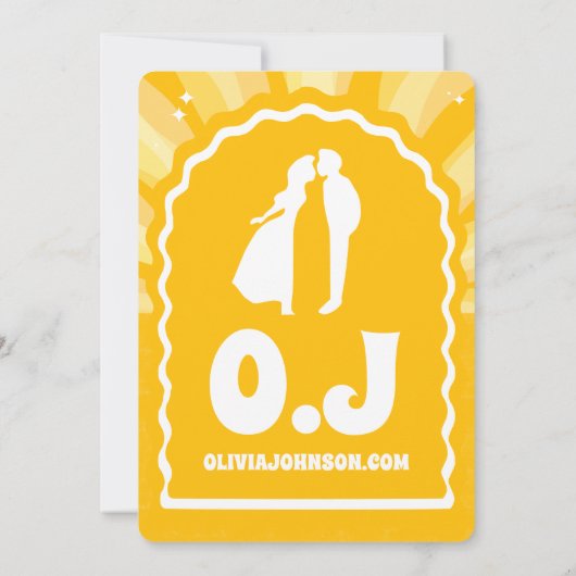 We doen moderne gewaagde zon golvende boog bruilof kaart (Achterkant)