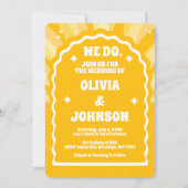 We doen moderne gewaagde zon golvende boog bruilof kaart (Voorkant)