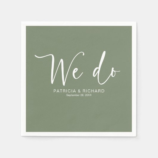 We doen moderne kalligrafie bruiloft servet (Voorkant)