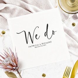 We doen moderne kalligrafie bruiloft servet