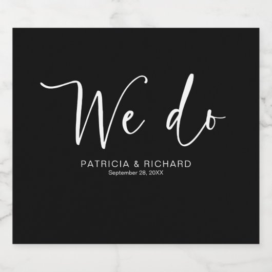 We doen moderne kalligrafie bruiloft sparkling wijnetiket (Enkel label)