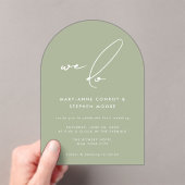 We doen moderne salie groene kalligrafie script br acryl uitnodigingen (Insitu (Draagbaar))