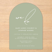 We doen moderne salie groene kalligrafie script br acryl uitnodigingen (Voorkant)