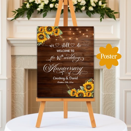 We doen nog steeds 10e bruiloft Jubileum String Li Poster