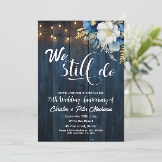 We doen nog steeds 15th Wedding Jubileum String Li Kaart (Staand voorkant)