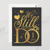 We doen nog steeds 1 jaar bruiloft Jubileum Briefkaart (Voorkant / Achterkant)