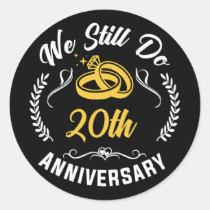 We doen nog steeds 20 jaar matching paar 20e bruil ronde sticker