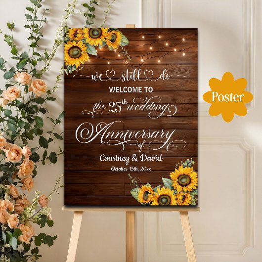We doen nog steeds 25e bruiloft Jubileum String Li Poster