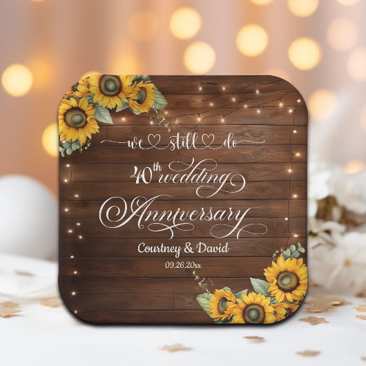 We doen nog steeds 40ste bruiloft Jubileum String Papieren Bordje