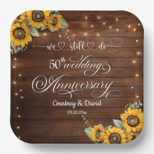 We doen nog steeds 50ste bruiloft Jubileum String  Papieren Bordje (Voorkant)