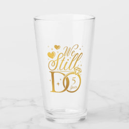 We doen nog steeds 5 jaar bruiloft Jubileum feest Glas