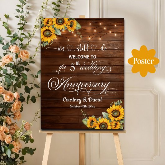 We doen nog steeds 5th Wedding Jubileum String Lig Poster