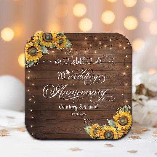 We doen nog steeds 70ste bruiloft Jubileum String Papieren Bordje