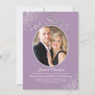 We doen nog steeds aan Lavender Silver Wedding Vow Kaart
