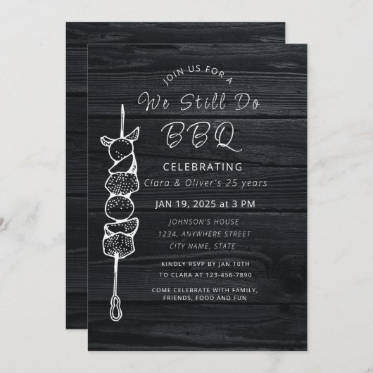 We doen nog steeds BBQ achtertuin feest huwelijksv Kaart (Voorkant / Achterkant)