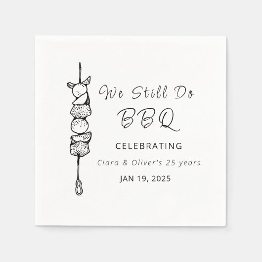 We doen nog steeds BBQ achtertuin feest huwelijksv Servet (Voorkant)
