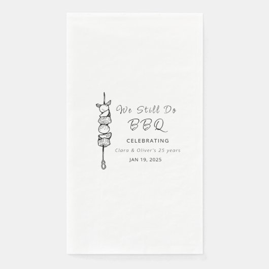 We doen nog steeds BBQ achtertuin feest huwelijksv Servet (Voorkant)