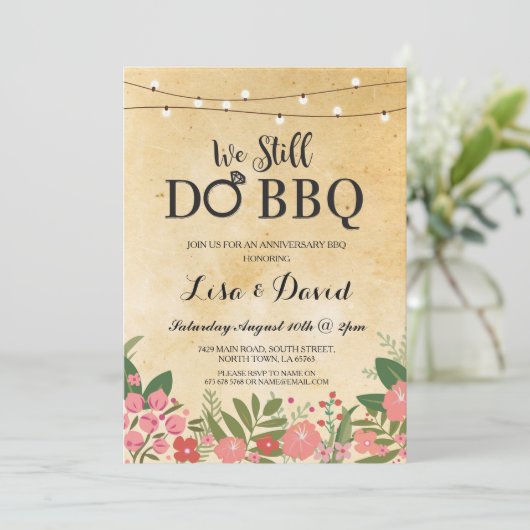 We doen nog steeds BBQ Jubileum Celebrite Kaart (Staand voorkant)