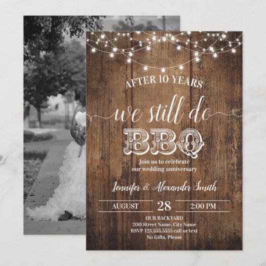 We doen nog steeds BBQ Wedding Jubileum Kaart (Voorkant / Achterkant)