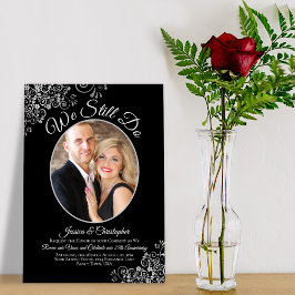 We doen nog steeds Black & Silver bruiloft gelofte Kaart