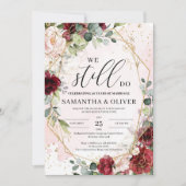 We doen nog steeds blozen bordeaux bloemengelofte  kaart (Voorkant)