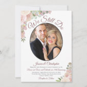 We doen nog steeds Blush Pink Floral & Photo Vow R Kaart (Voorkant)