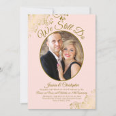 We doen nog steeds Blush Pink & Gold Wedding Vow R Kaart (Voorkant)