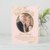 We doen nog steeds Blush Pink & Gold Wedding Vow R Kaart (Staand voorkant)