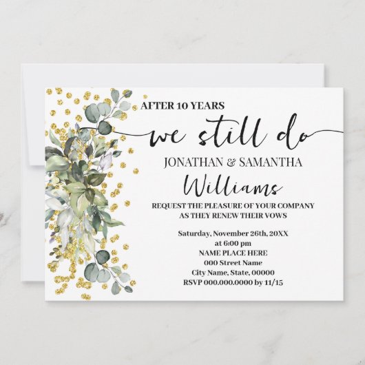 We doen nog steeds bruiloft Jubileum eucalyptus go Kaart (Voorkant)