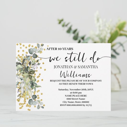 We doen nog steeds bruiloft Jubileum eucalyptus go Kaart (Staand voorkant)