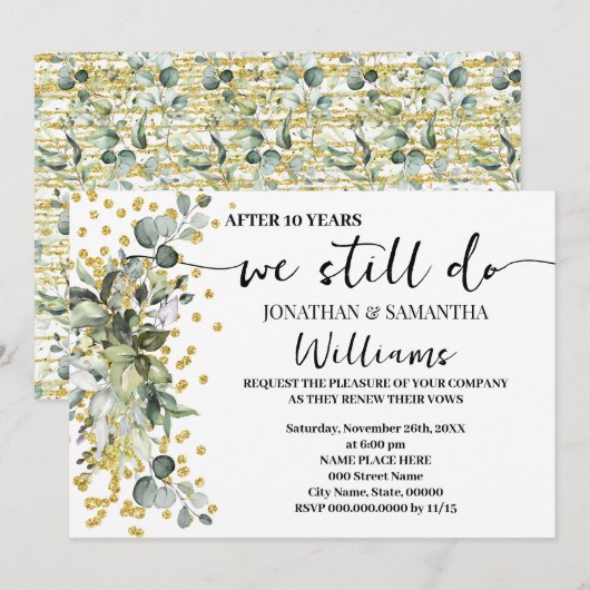 We doen nog steeds bruiloft Jubileum eucalyptus go Kaart (Voorkant / Achterkant)