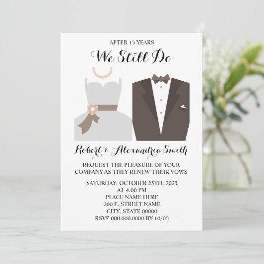 We doen nog steeds bruiloft Jubileum vernieuwen ui Kaart (Staand voorkant)