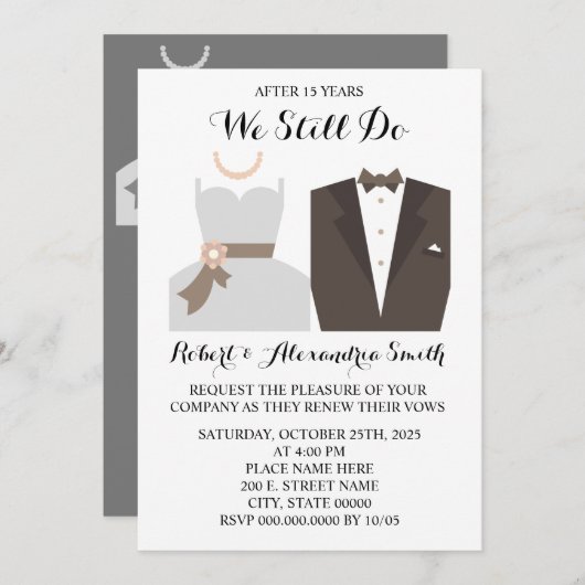 We doen nog steeds bruiloft Jubileum vernieuwen ui Kaart (Voorkant / Achterkant)