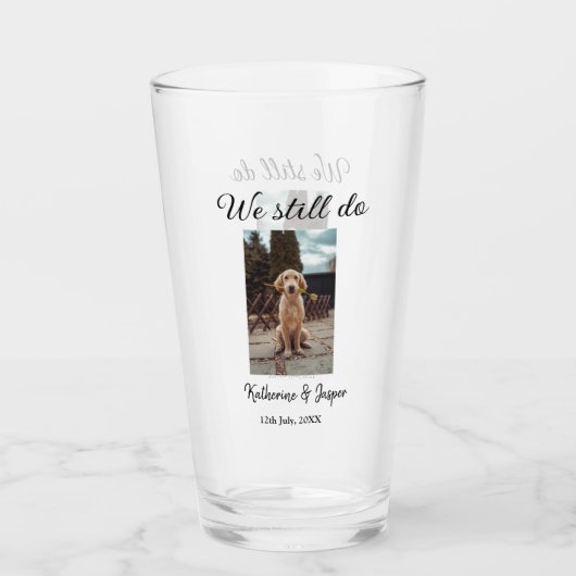 We doen nog steeds bruiloft paar huisdier foto naa glas (Voorkant)