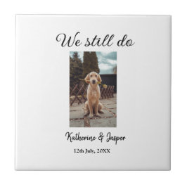 We doen nog steeds bruiloft paar huisdier foto naa tegeltje