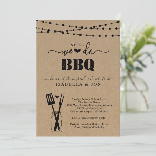 We doen nog steeds de uitnodiging van BBQ Jubileum (Staand voorkant)