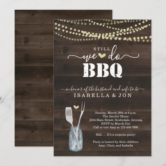 We doen nog steeds de uitnodiging van BBQ Jubileum (Voorkant / Achterkant)