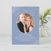 We doen nog steeds Dusty Blue Silver Wedding Vow R Kaart (Staand voorkant)