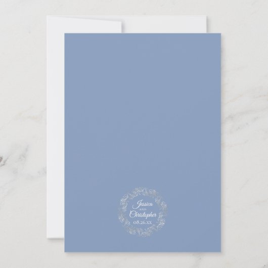 We doen nog steeds Dusty Blue Silver Wedding Vow R Kaart (Achterkant)