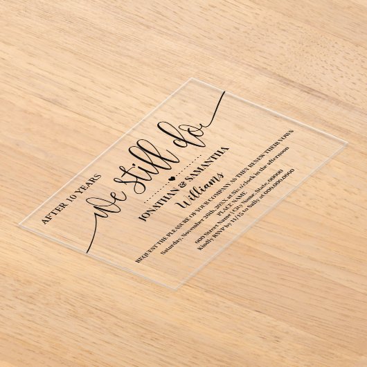 We doen nog steeds een modern minimalistisch Jubil Acryl Uitnodigingen (Laagn)