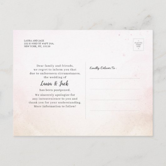 We doen nog steeds een nieuwe foto van het huwelij aankondigingskaart (Achterkant)