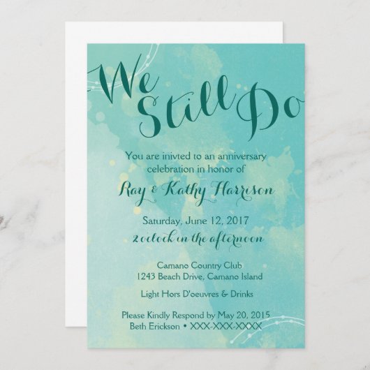 We doen nog steeds een uitnodiging voor Jubileum (Voorkant / Achterkant)