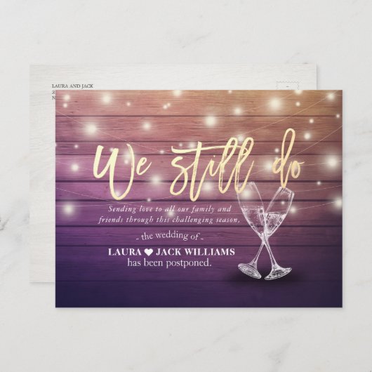 We doen nog steeds een weddenschap dat liefde gedu aankondigingskaart (Voorkant / Achterkant)