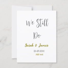 We doen nog steeds eenvoudige grijze gouden huweli briefkaart